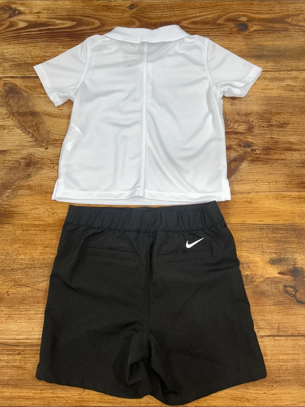 2T Nike White Short-Sleeve Dri-FIT Polo with Matching Black Shorts
